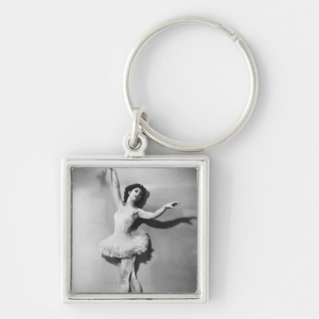 Ballerina en pointe B&W Keychain (Front)