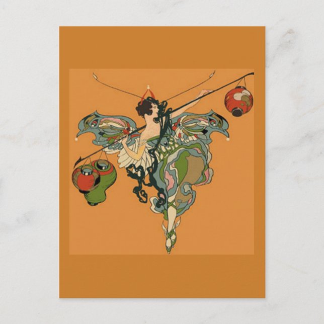 Ballerina Faerie With Lanterns Postcard (Front)