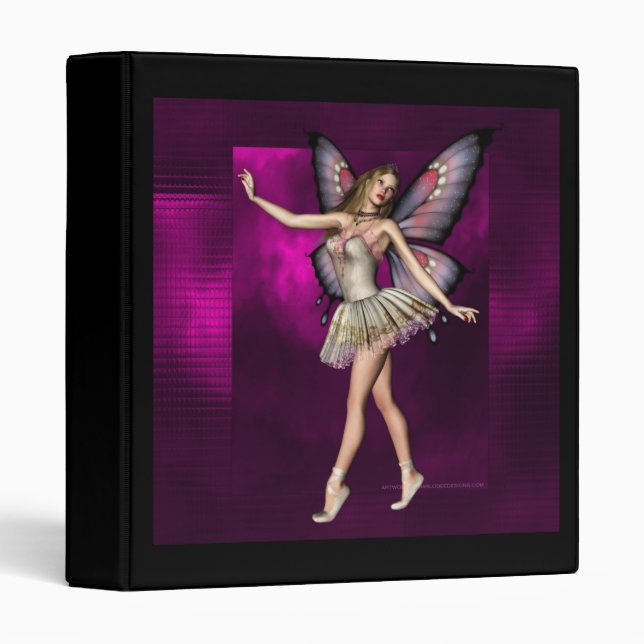 Ballerina Fairy Artwork D1 3 Ring Binder (Front/Spine)