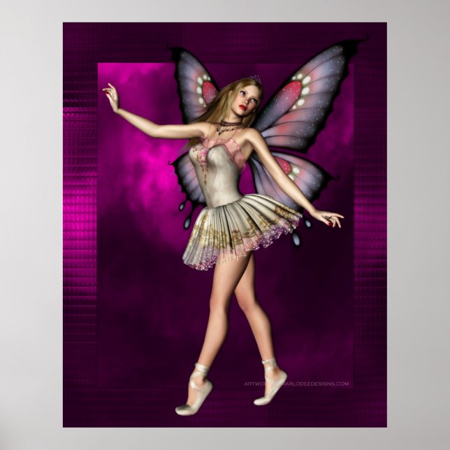 Ballerina Fairy Artwork D1 Poster Print (Front)