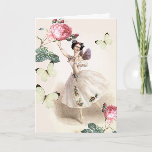 Ballerina Fairy Birthday Card (Front)