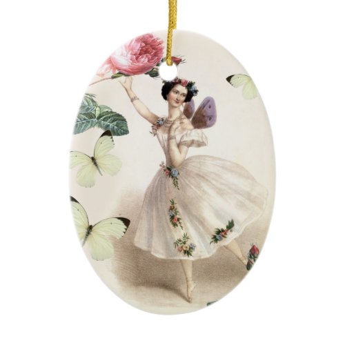 Ballerina Fairy Ceramic Ornament
