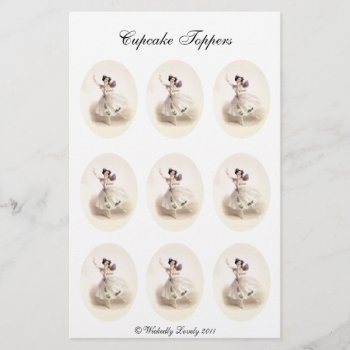 Ballerina Fairy Cupcake Toppers Stationery by WickedlyLovely at Zazzle