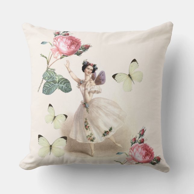 Ballerina Fairy Throw Pillow (Front)
