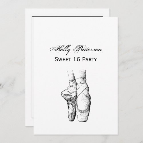 Ballerina Feet on Pointe 1 Invitation