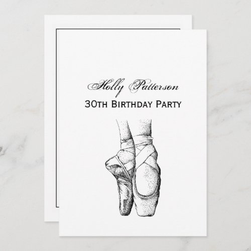 Ballerina Feet on Pointe 1 Invitation