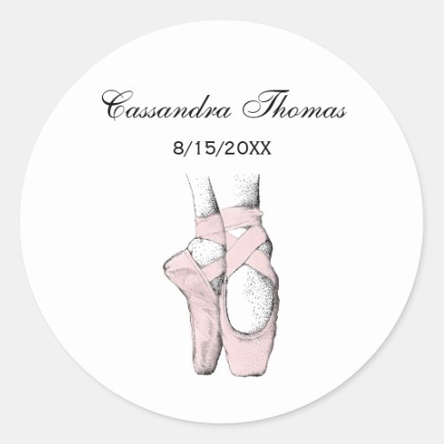 Ballerina Feet on Pointe 1 Lt Pink Classic Round Sticker