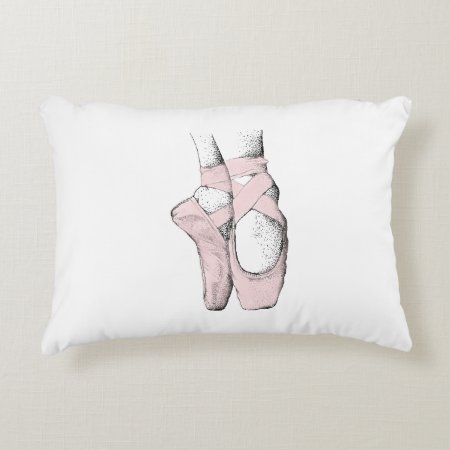 Ballerina Feet On Pointe #1 Lt Pink Decorative Pillow