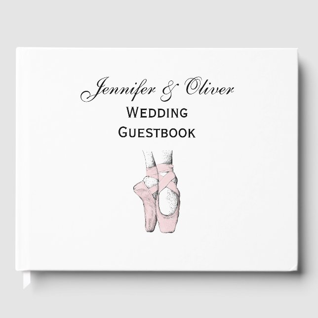 Ballerina Feet on Pointe #1 Lt Pink Guest Book (Front)