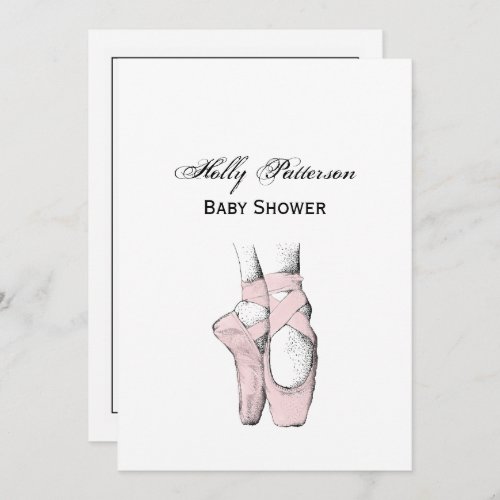 Ballerina Feet on Pointe 1 Lt Pink Invitation