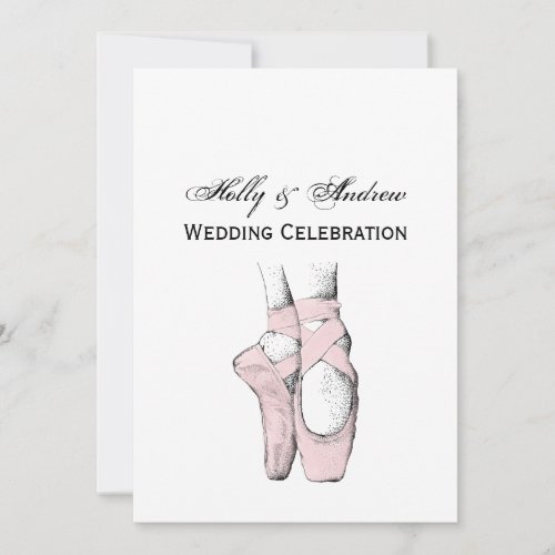 Ballerina Feet on Pointe 1 Lt Pink Invitation