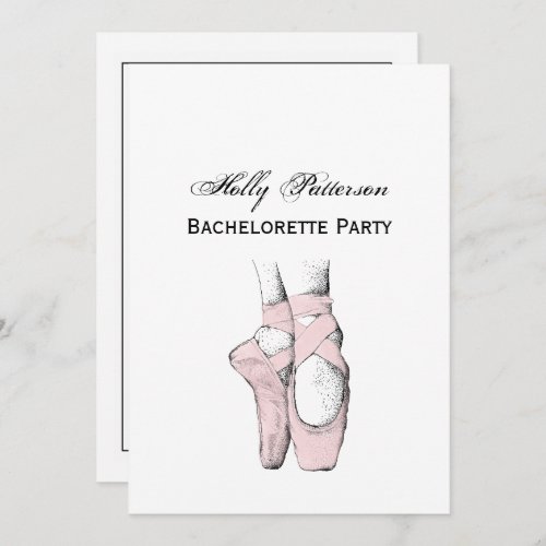 Ballerina Feet on Pointe 1 Lt Pink Invitation