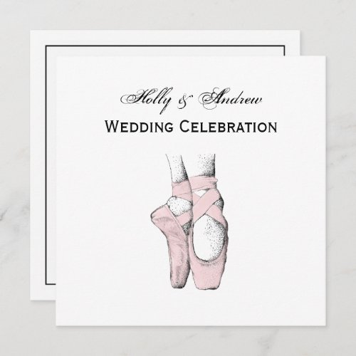 Ballerina Feet on Pointe 1 Lt Pink Invitation