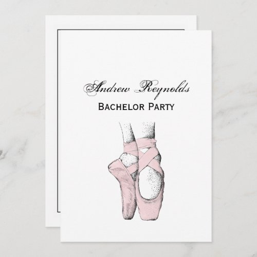 Ballerina Feet on Pointe 1 Lt Pink Invitation