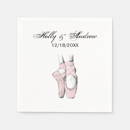 Ballerina Feet on Pointe 1 Lt Pink Napkins