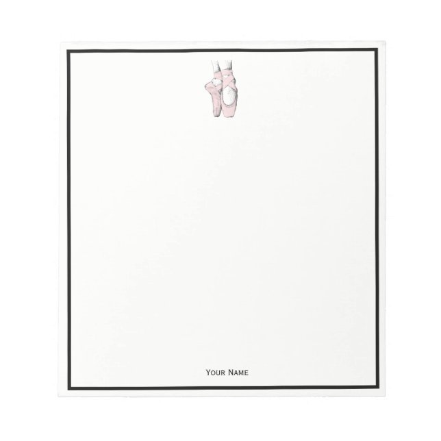 Ballerina Feet on Pointe #1 Lt Pink Notepad (Front)