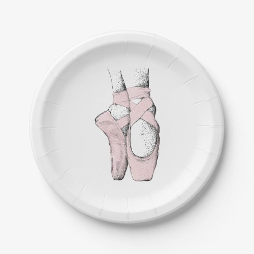 Ballerina Feet on Pointe 1 Lt Pink Paper Plates