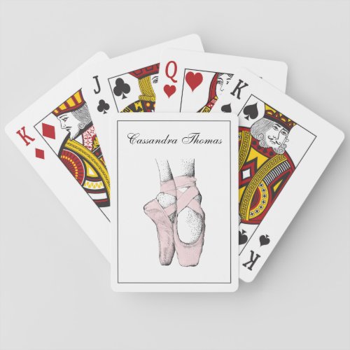 Ballerina Feet on Pointe 1 Lt Pink Poker Cards