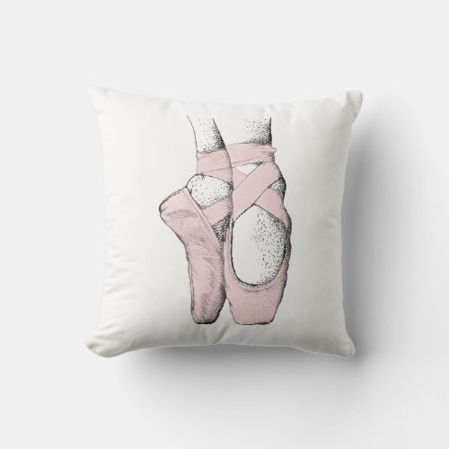 Ballerina Feet on Pointe 1 Lt Pink Throw Pillow