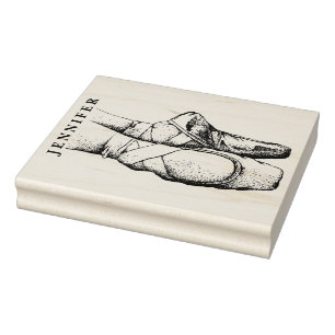 Ballerina Feet on Pointe #1 Name Rubber Stamp