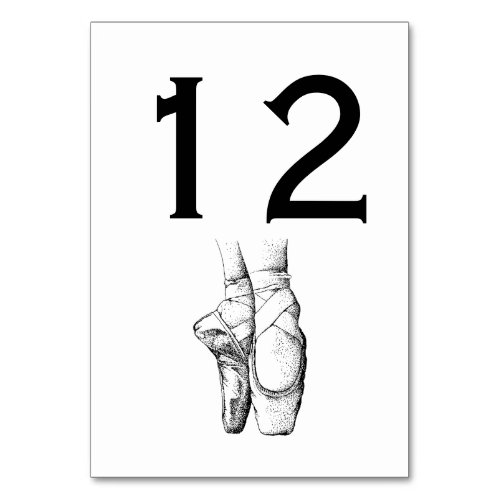 Ballerina Feet on Pointe 1 Table Number