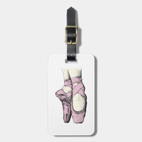 Ballerina Feet on Pointe 3 Lt Pink Luggage Tag