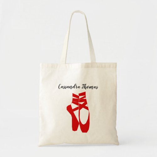 Ballerina Feet on Pointe DIY Color 2 Silh Red Tote Bag