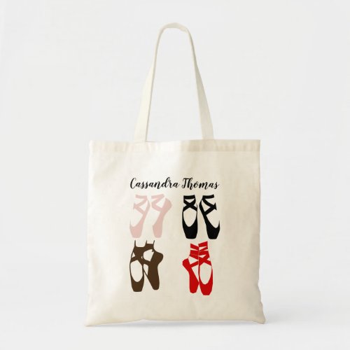 Ballerina Feet on Pointe DIY Colors Silhouettes  Tote Bag