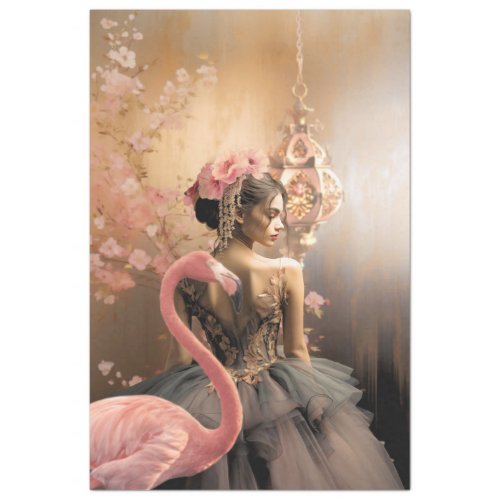 Ballerina  Flamingo Fairy_tale Fantasy decoupage Tissue Paper