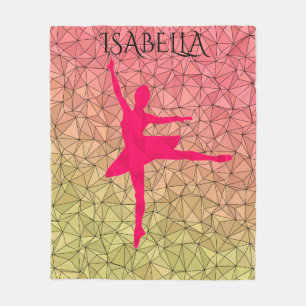 Ballerina fleece blanket personalized with name.