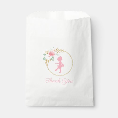 Ballerina floral thank you favor bag