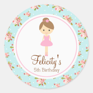 Ballerina Flower 2inch round personalized tag