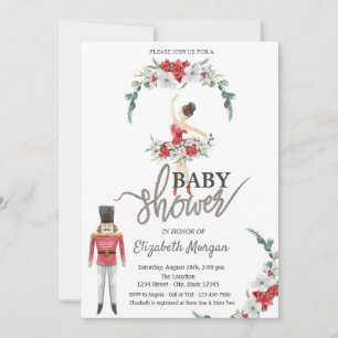 Ballerina Flowers Nutcracker Baby Shower Invitation