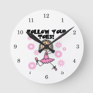 Ballerina Follow Your Toes T-shirts and Gifts Round Clock