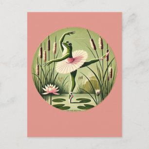 Ballerina Frog Postcard