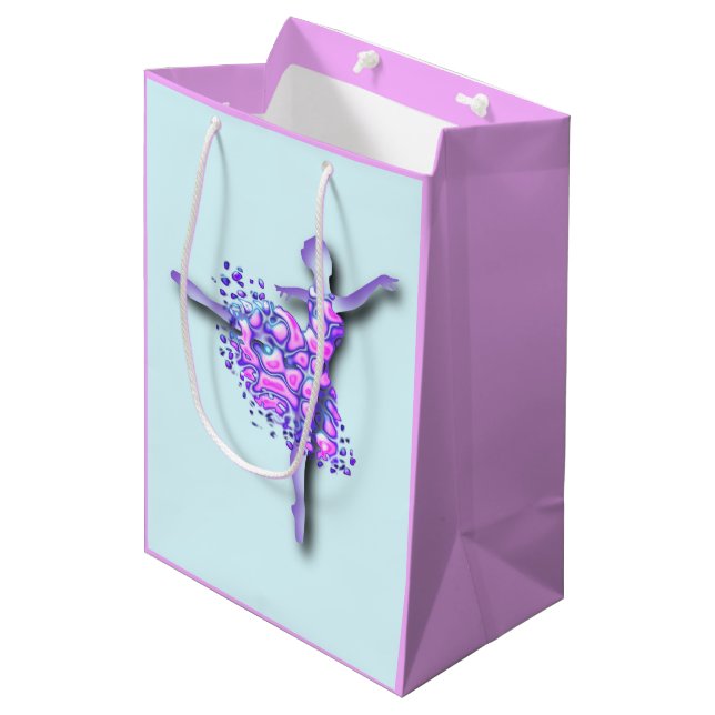Ballerina Gift Bag Ballet Dancer Girl Your Colors (Front Angled)