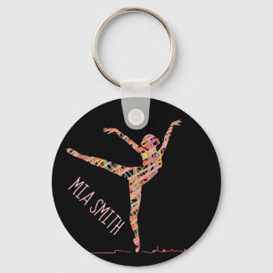 Ballerina gift personalised name keychain