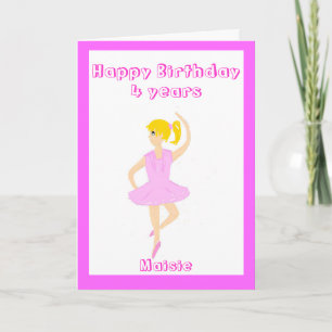 Ballerina Girl Birthday Card