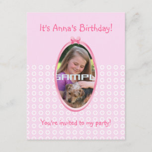 Ballerina girl birthday party invitation