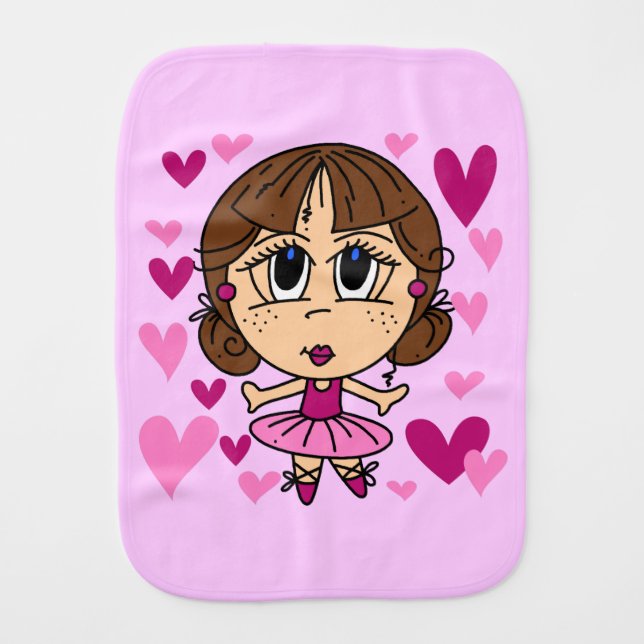 Ballerina Girl Burp Cloth (Front)