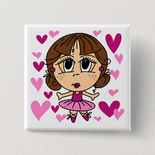Ballerina Girl Button
