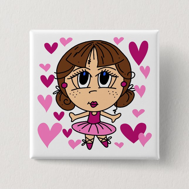 Ballerina Girl Button (Front)