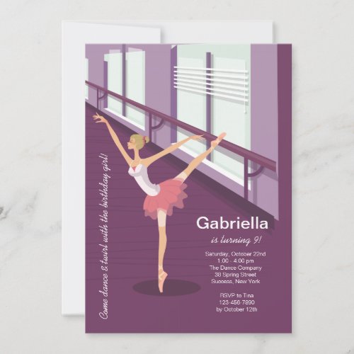 Ballerina Girl Invitation