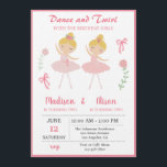 Ballerina Girl Joint Birthday Party Invitation<br><div class="desc">Ballerina Girl Joint Birthday Party Invitation  Pink Tutu Sister Sibling Party Invation</div>