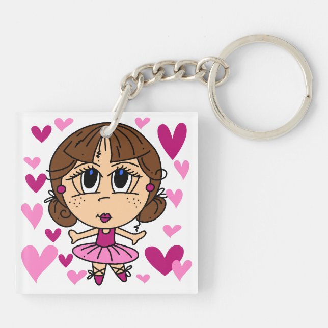 Ballerina Girl Keychain (Back)