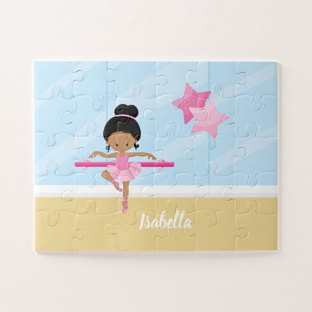 Ballerina Girl Kid's Personalized Jigsaw Puzzle (Horizontal)