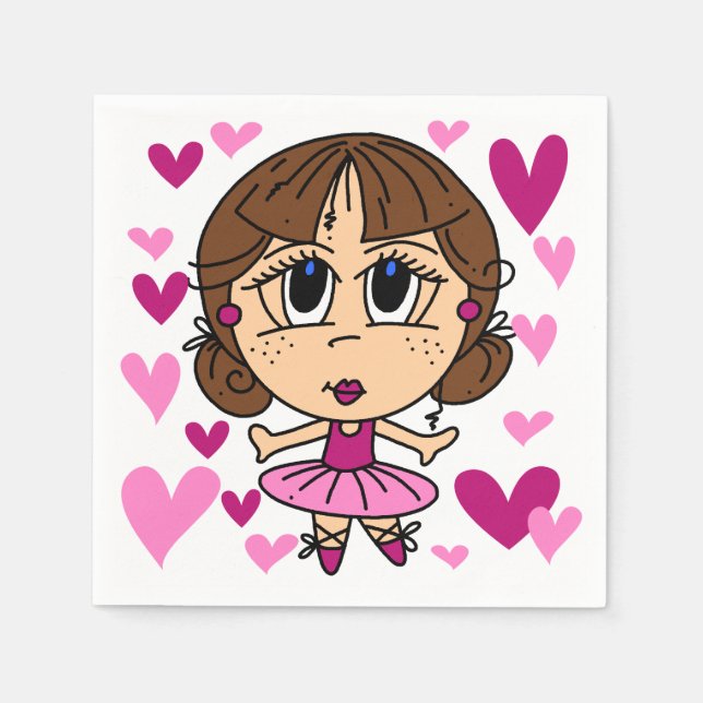 Ballerina Girl Paper Napkins (Front)