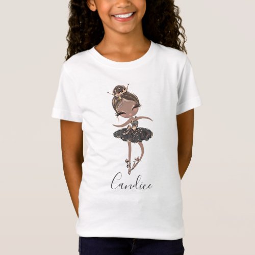 Ballerina Girl Personalized Ballet Birthday Party T_Shirt