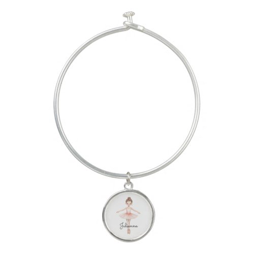 Ballerina Girl Personalized Bangle Bracelet