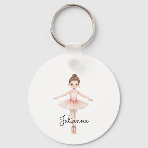 Ballerina Girl Personalized Keychain